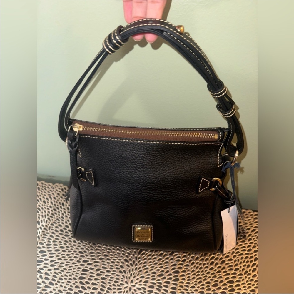 Dooney & Bourke Black Leather Satchel Bag with Tassels - Picture 8 of 13